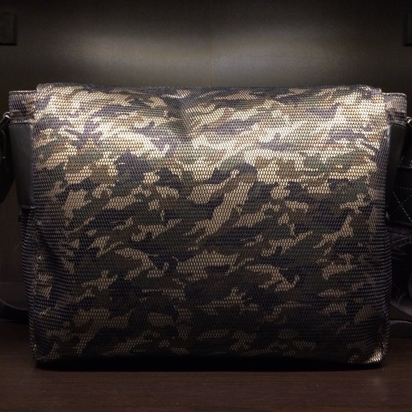 BALMAIN Camo Nylon & Leather Messenger Bag - Picture 2 of 6
